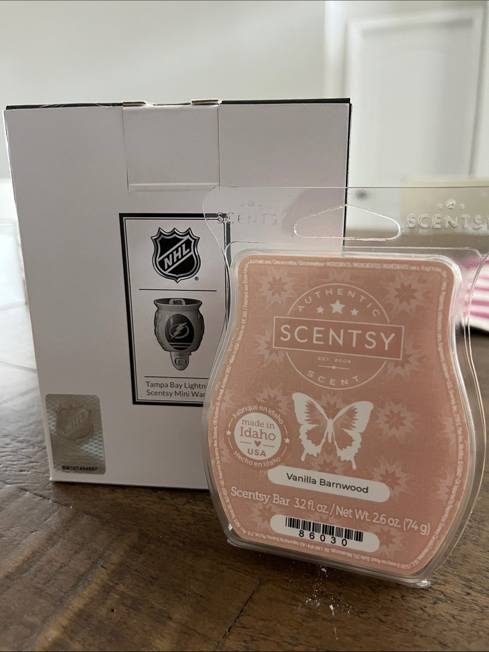 Scentsy NHL Tampa Bay Lightning Mini Warmer with Vanilla Barnwood Scentsy Bar